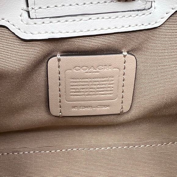 Coach Nina Mini Tote Bag in Chalk white cream Smooth Calf Leather CT804 - Picture 9 of 10